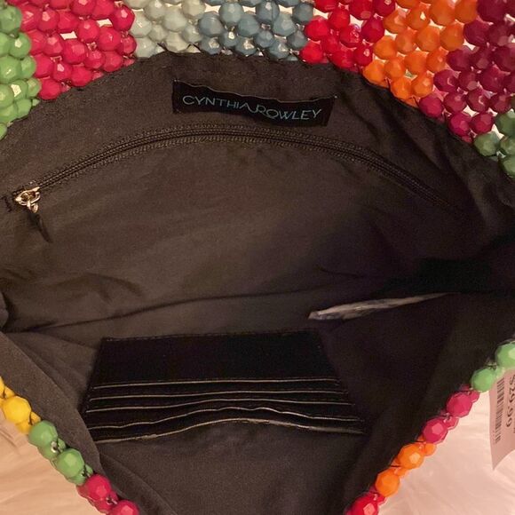 NWT Cynthia Rowley Rainbow Beaded Crossbody Retro Style 1960-70's - Rainbow - Picture 11 of 11